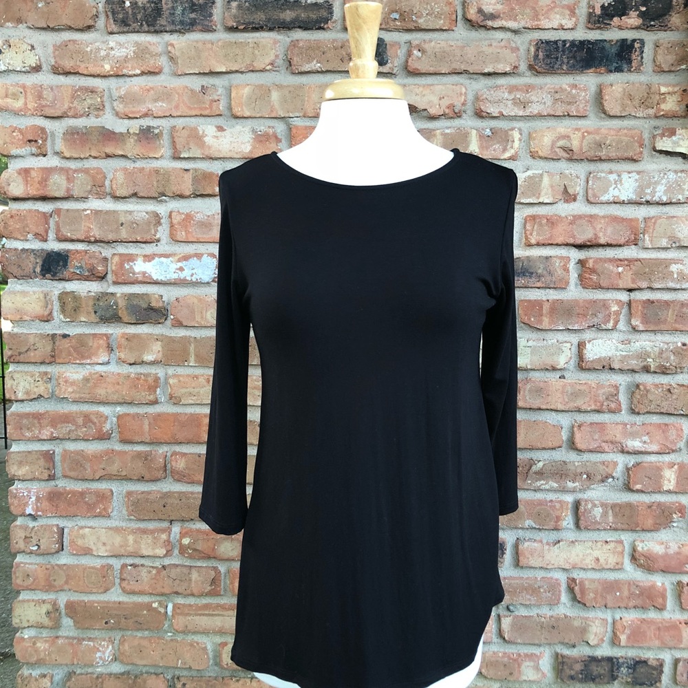 Kim & MIA Black Top with Sheer Back Tunic